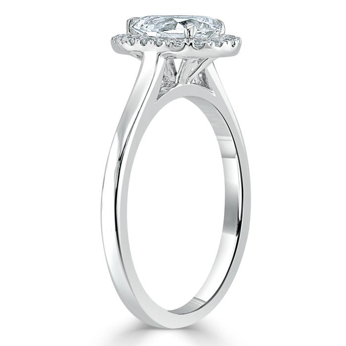 The Aurora — Pear Lab Diamond Halo Engagement Ring V