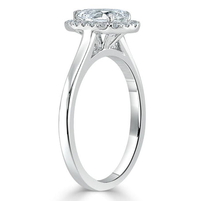 The Aurora — Pear Lab Diamond Halo Engagement Ring V