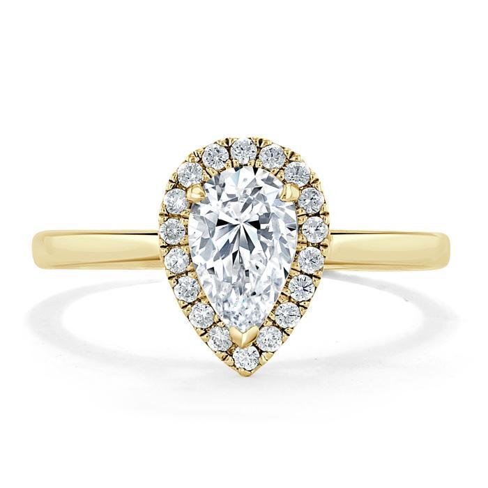 The Aurora — Pear Lab Diamond Halo Engagement Ring V