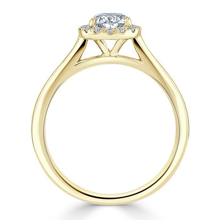 The Aurora — Pear Lab Diamond Halo Engagement Ring V