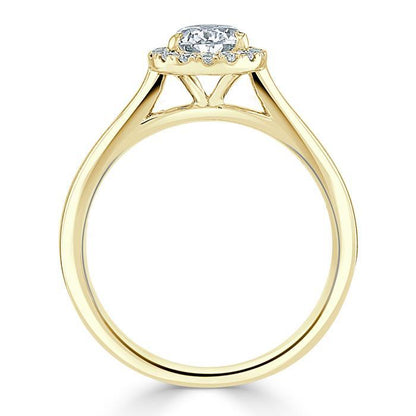 The Aurora — Pear Lab Diamond Halo Engagement Ring V