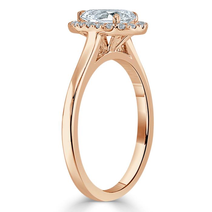 The Aurora — Pear Lab Diamond Halo Engagement Ring V