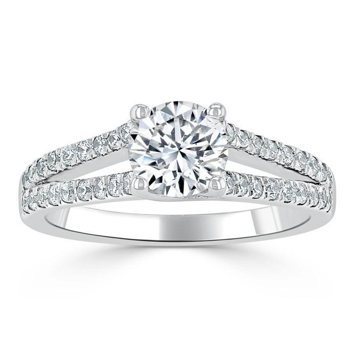The Clara — Round Lab Diamond Tiffany Double Band Engagement Ring