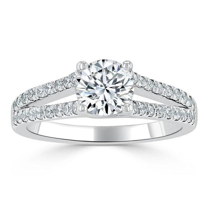The Clara — Round Lab Diamond Tiffany Double Band Engagement Ring