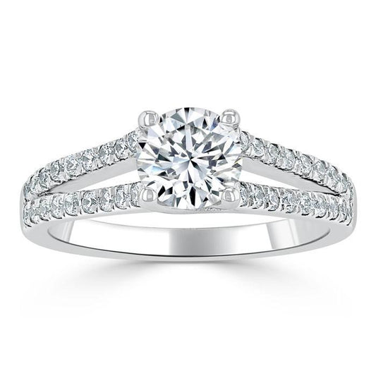 The Clara — Round Lab Diamond Tiffany Double Band Engagement Ring