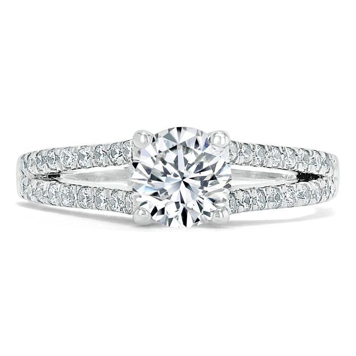 The Clara — Round Lab Diamond Tiffany Double Band Engagement Ring
