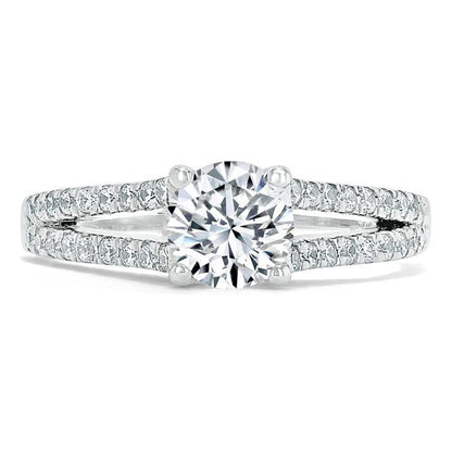 The Clara — Round Lab Diamond Tiffany Double Band Engagement Ring