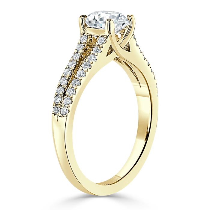 The Clara — Round Lab Diamond Tiffany Double Band Engagement Ring