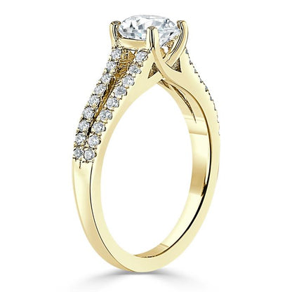 The Clara — Round Lab Diamond Tiffany Double Band Engagement Ring