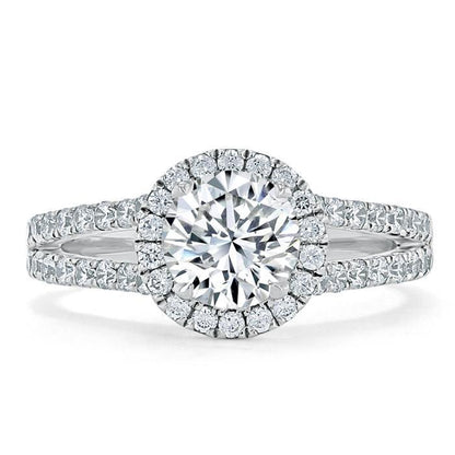 The Aurora — Round Lab Diamond Tiffany Halo Engagement Ring III
