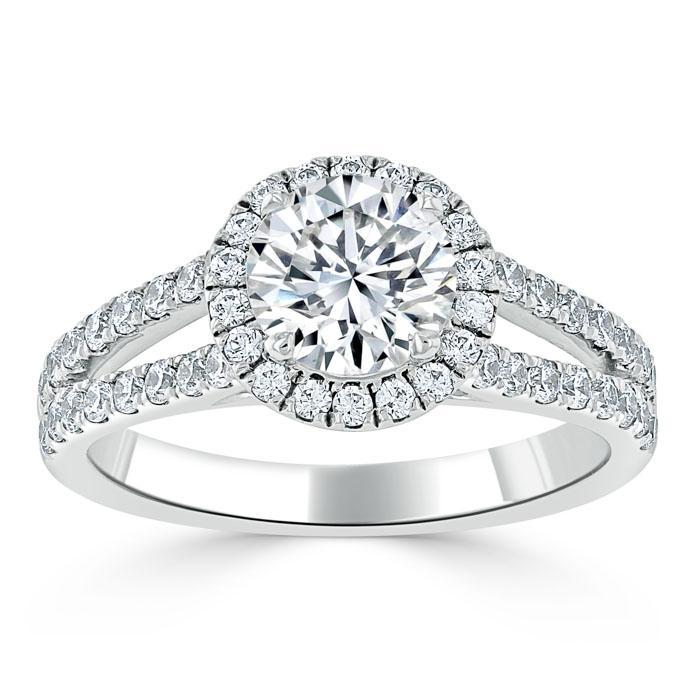 The Aurora — Round Lab Diamond Tiffany Halo Engagement Ring III