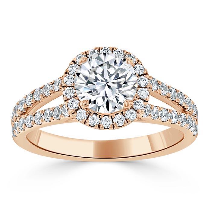 The Aurora — Round Lab Diamond Tiffany Halo Engagement Ring III