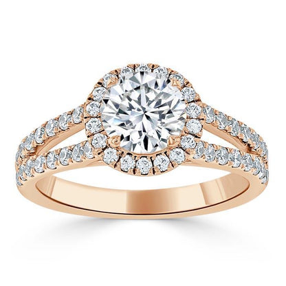 The Aurora — Round Lab Diamond Tiffany Halo Engagement Ring III