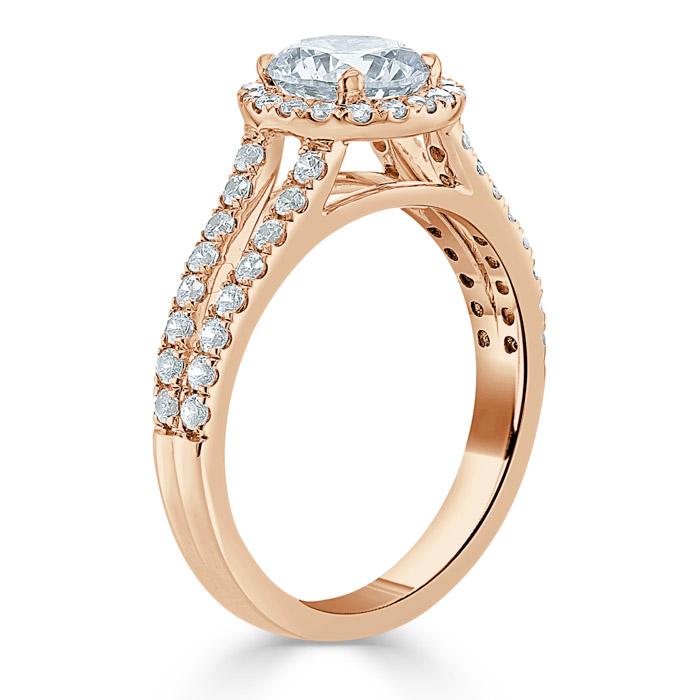 The Aurora — Round Lab Diamond Tiffany Halo Engagement Ring III