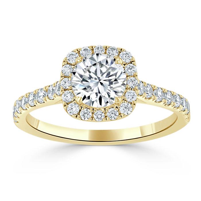 The Aurora — Round Lab Diamond Tiffany Halo Engagement Ring II