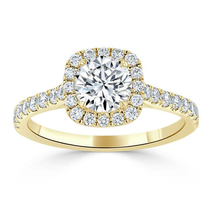 The Aurora — Round Lab Diamond Tiffany Halo Engagement Ring II