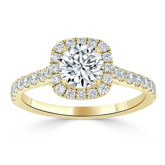 The Aurora — Round Lab Diamond Tiffany Halo Engagement Ring II