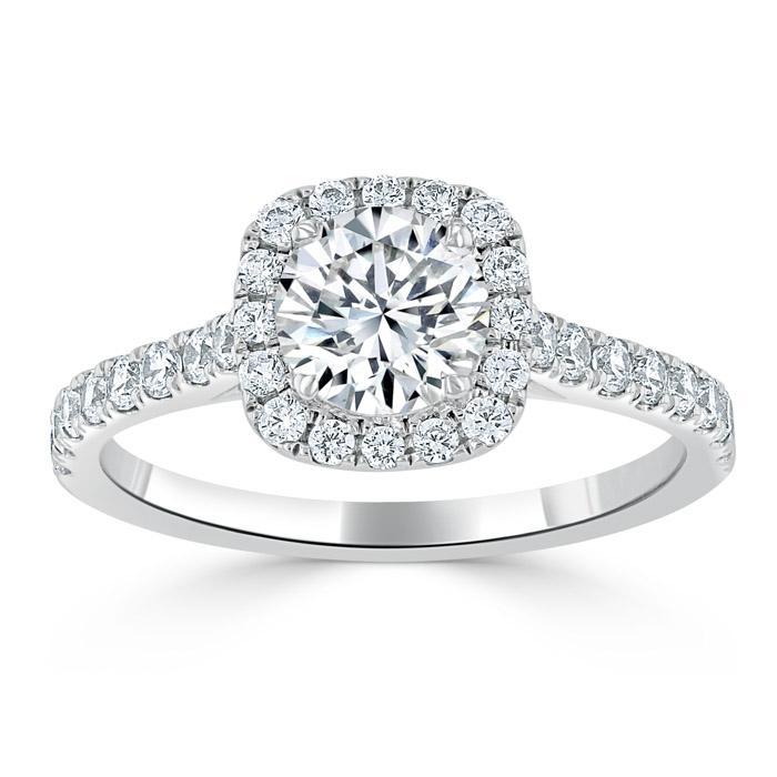 The Aurora — Round Lab Diamond Tiffany Halo Engagement Ring II