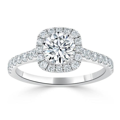 The Aurora — Round Lab Diamond Tiffany Halo Engagement Ring II