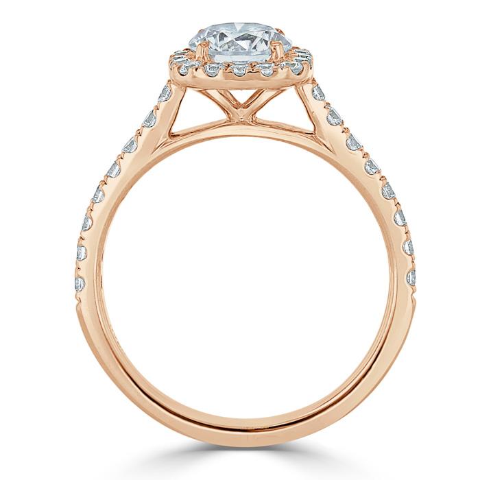 The Aurora — Round Lab Diamond Tiffany Halo Engagement Ring II