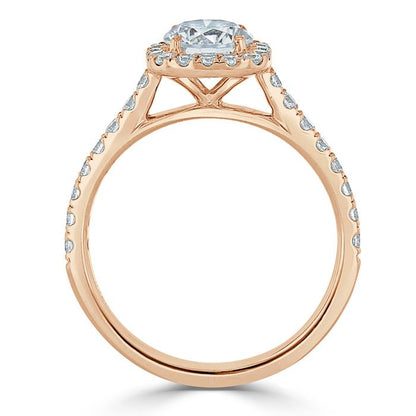 The Aurora — Round Lab Diamond Tiffany Halo Engagement Ring II