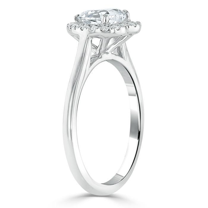 The Aurora — Heart Lab Diamond Halo Engagement Ring IV