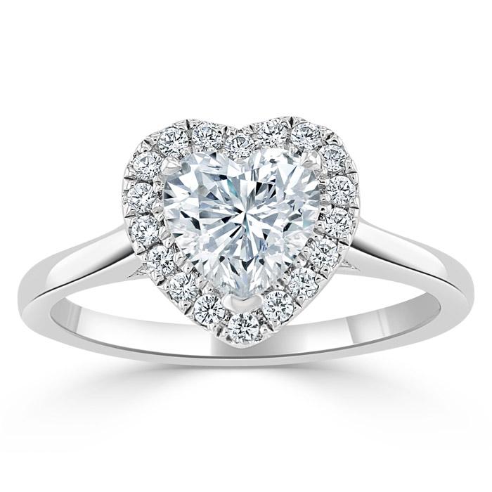 The Aurora — Heart Lab Diamond Halo Engagement Ring IV