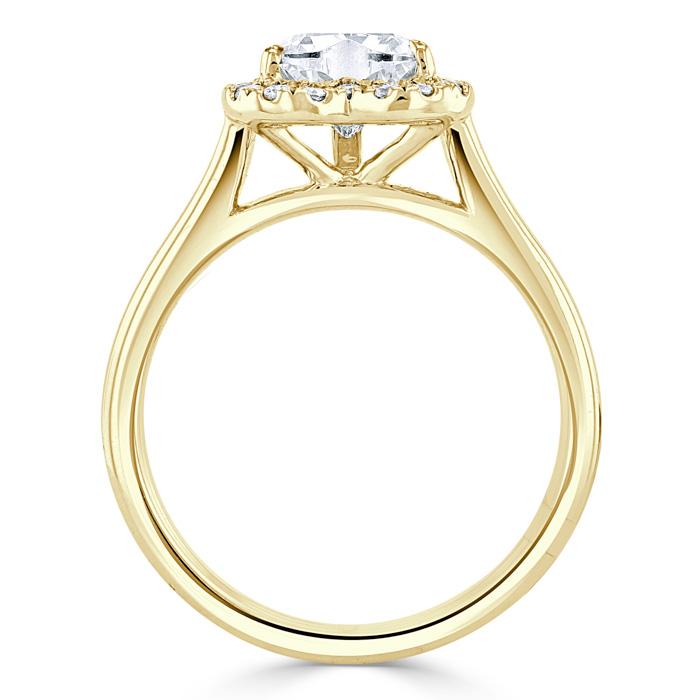 The Aurora — Heart Lab Diamond Halo Engagement Ring IV