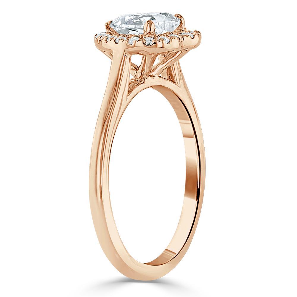 The Aurora — Heart Lab Diamond Halo Engagement Ring IV