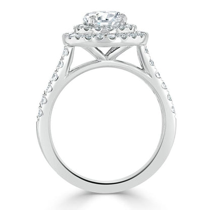 The Aurora — Round Lab Diamond Double Halo Engagement Ring