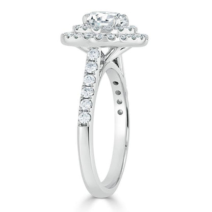 The Aurora — Round Lab Diamond Double Halo Engagement Ring