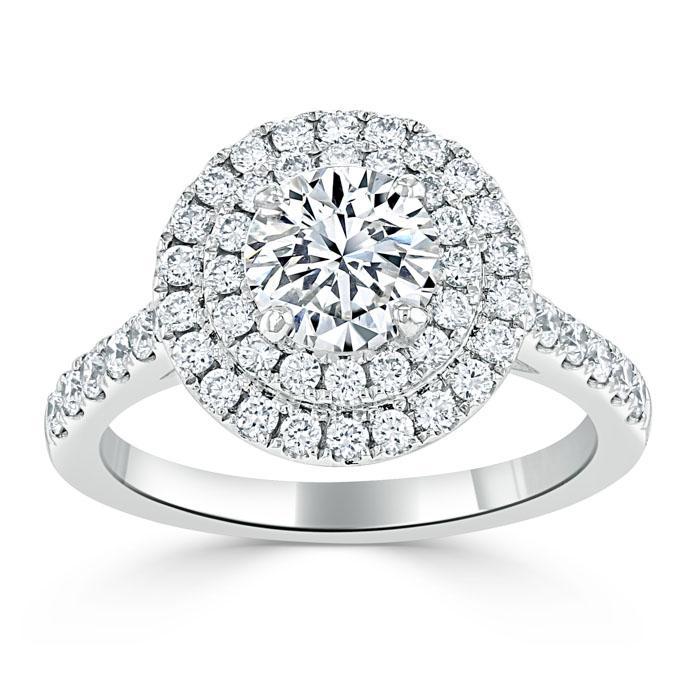 The Aurora — Round Lab Diamond Double Halo Engagement Ring
