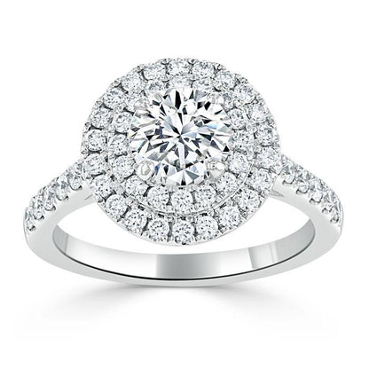 The Aurora — Round Lab Diamond Double Halo Engagement Ring
