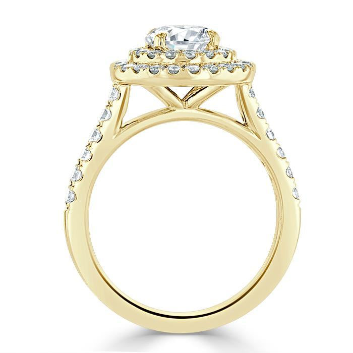 The Aurora — Round Lab Diamond Double Halo Engagement Ring
