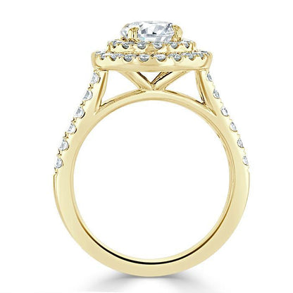 The Aurora — Round Lab Diamond Double Halo Engagement Ring