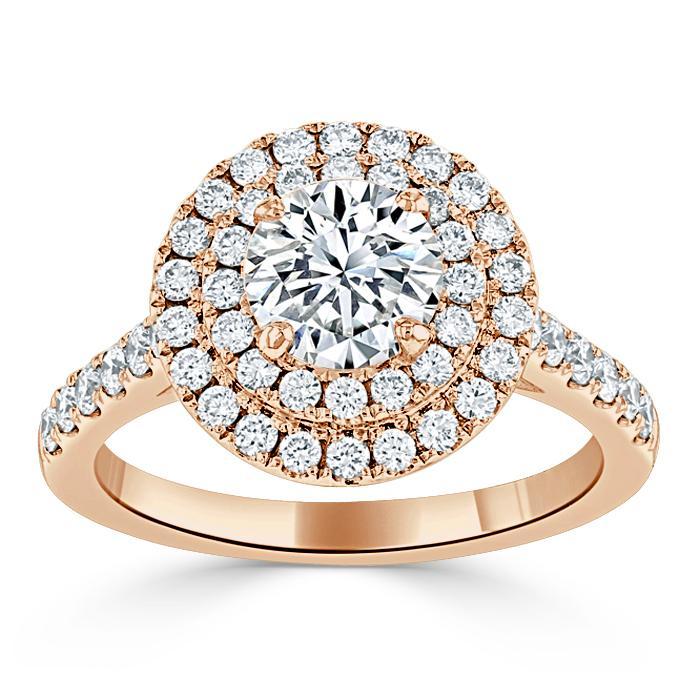 The Aurora — Round Lab Diamond Double Halo Engagement Ring