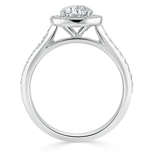 The Aurora — Round Lab Diamond Tiffany Halo Engagement Ring