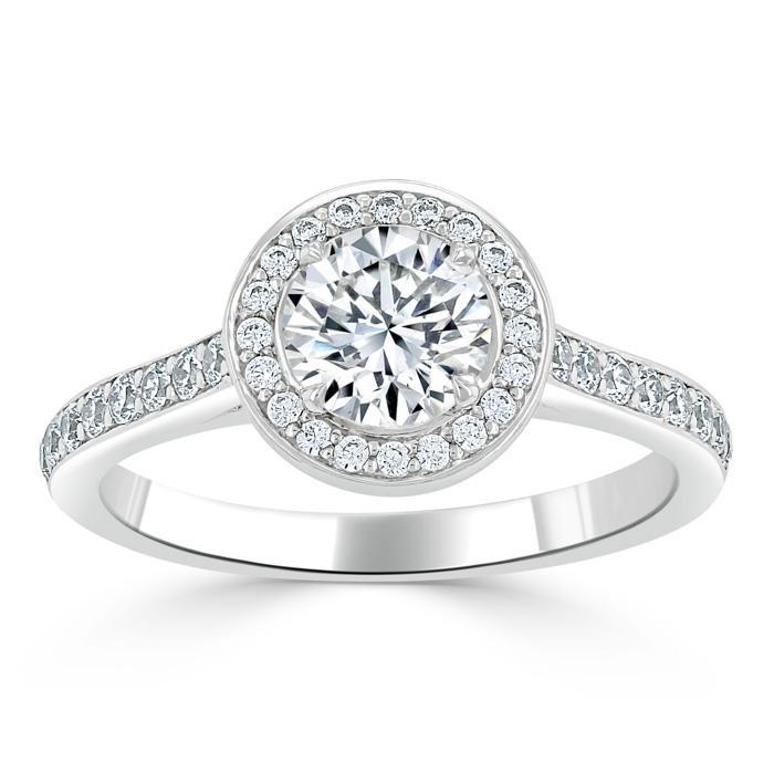 The Aurora — Round Lab Diamond Tiffany Halo Engagement Ring