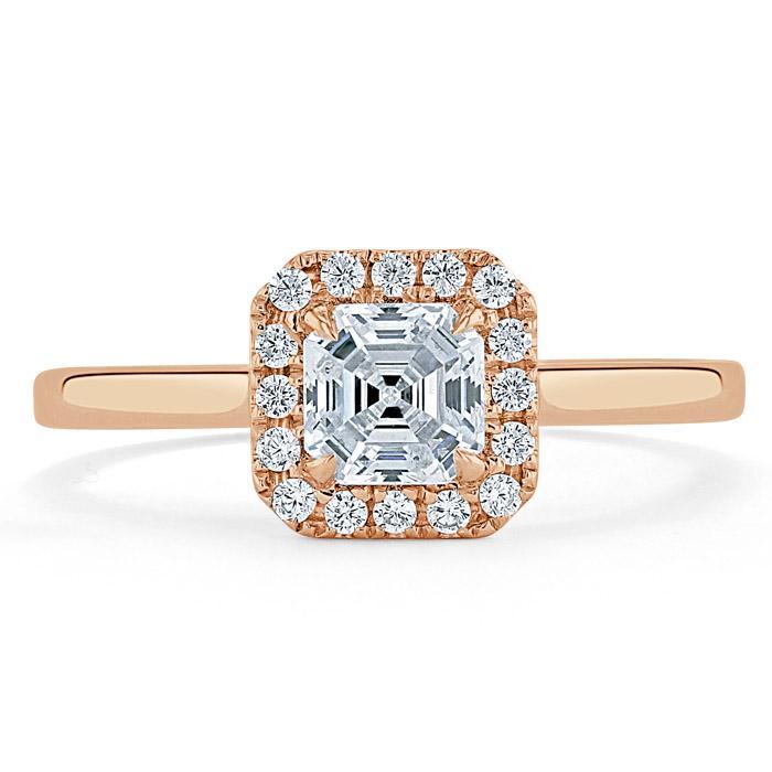 The Aurora — Asscher Lab Diamond Halo Engagement Ring III