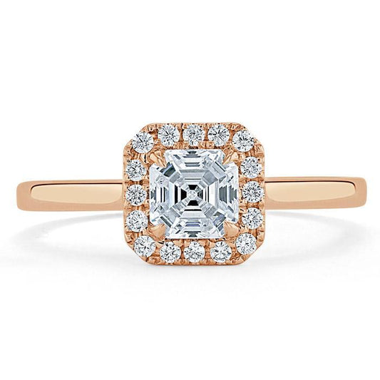 The Aurora — Asscher Lab Diamond Halo Engagement Ring III