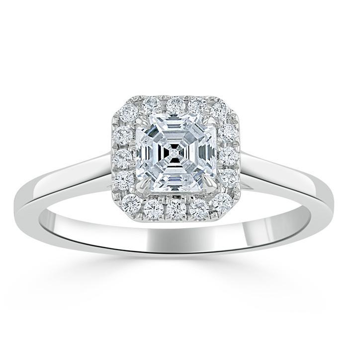 The Aurora — Asscher Lab Diamond Halo Engagement Ring III