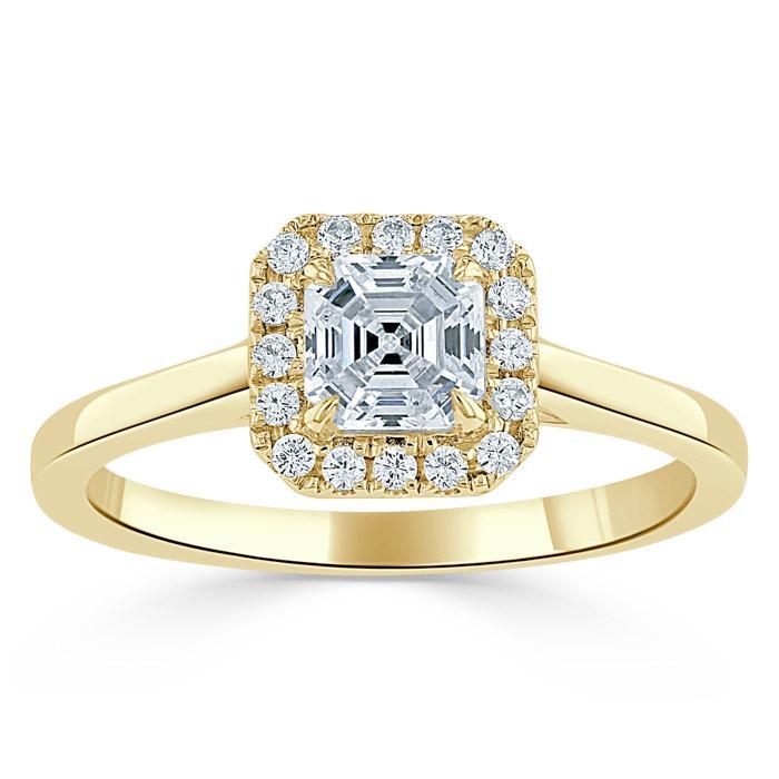 The Aurora — Asscher Lab Diamond Halo Engagement Ring III