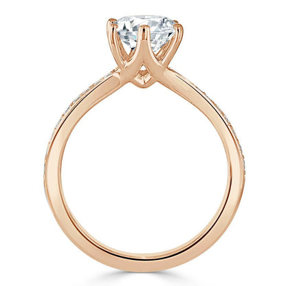 The Clara — Round Lab Diamond Tiffany Solitaire Engagement Ring