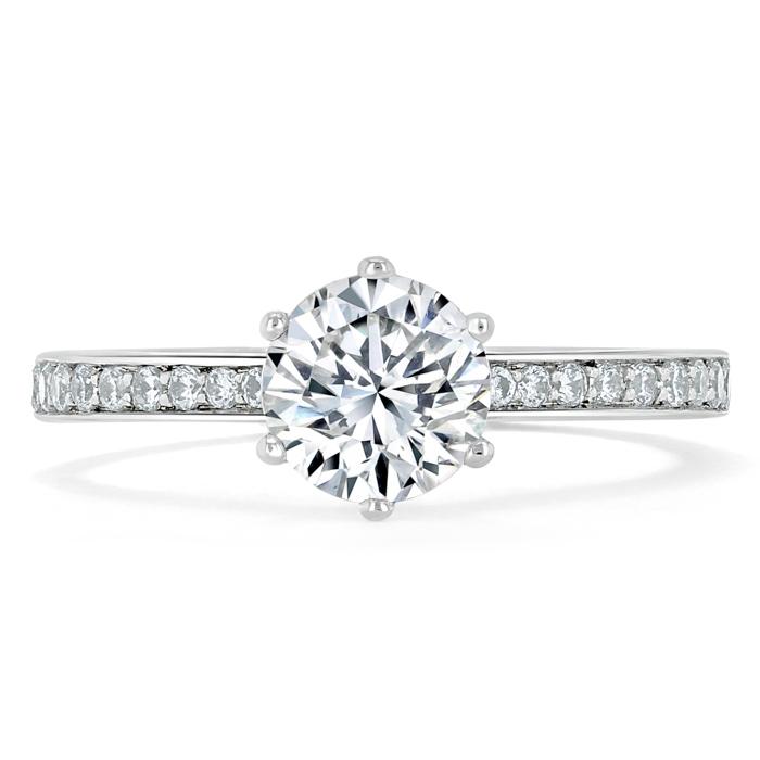 The Clara — Round Lab Diamond Tiffany Solitaire Engagement Ring