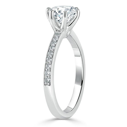 The Clara — Round Lab Diamond Tiffany Solitaire Engagement Ring