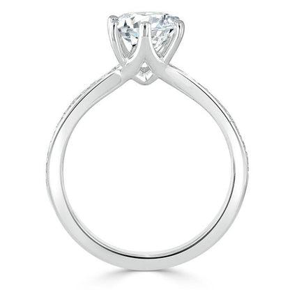 The Clara — Round Lab Diamond Tiffany Solitaire Engagement Ring