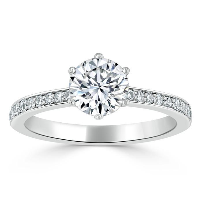 The Clara — Round Lab Diamond Tiffany Solitaire Engagement Ring
