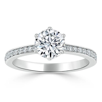 The Clara — Round Lab Diamond Tiffany Solitaire Engagement Ring