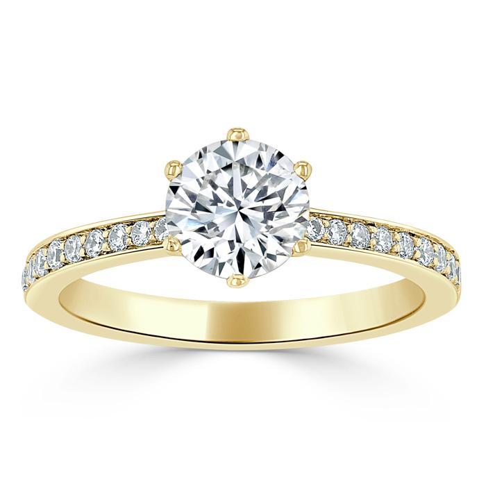The Clara — Round Lab Diamond Tiffany Solitaire Engagement Ring
