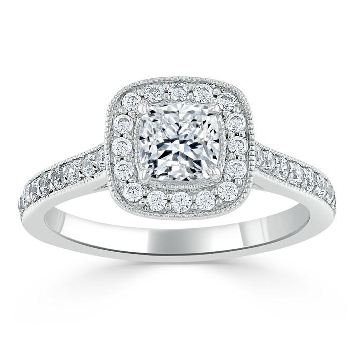 The Aurora — Cushion Lab Diamond Tiffany Halo Engagement Ring III